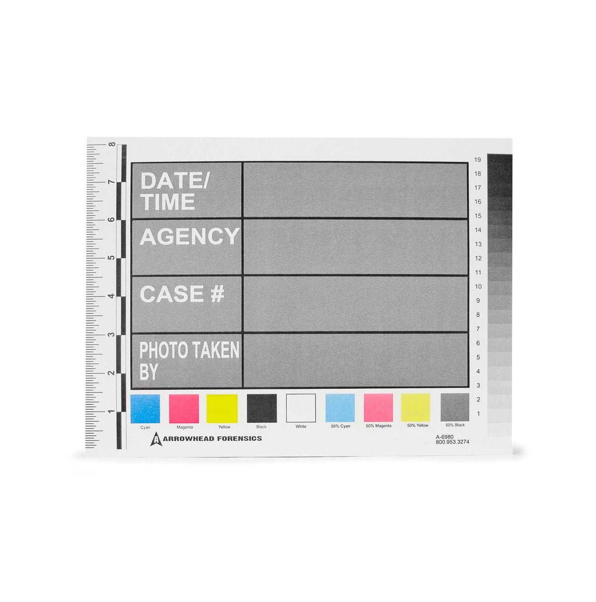 Arrowhead Forensics Photo Series Identifier Cards - 8.5” x 11” - 25/pad Crime Scene Investigation Arrowhead Forensics Tactical Gear Supplier Tactical Distributors Australia