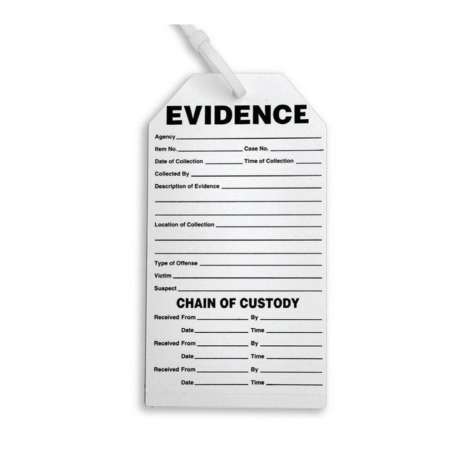 Arrowhead Forensics Sureseal Adhesive Combo Tag & Labels - ”Evidence Chain of Custody” - 3.5" x 6" - 100 labels/pk Crime Scene Investigation Arrowhead Forensics Tactical Gear Supplier Tactical Distributors Australia
