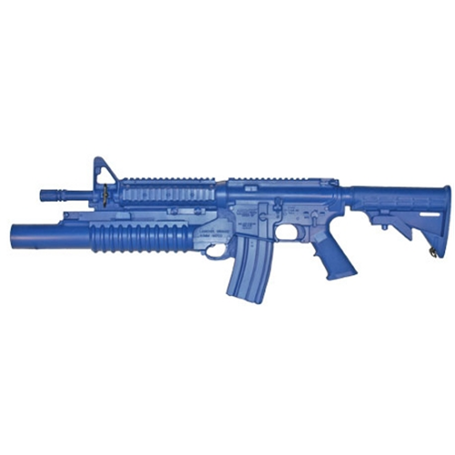 Blue Training Guns - Bluegun M4 Commando Flat Top Closed Stock, Forward Rail, M203 Grenade Launcher Weapon Simulator Color: Black Weighted: No Tactical Distributors Ltd New Zealand