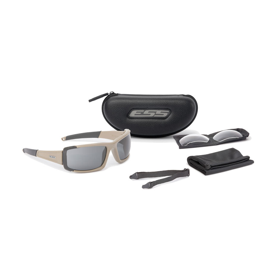 ESS Eye Pro CDI Max Terrain Tan Sunglasses Clear and Smoke Gray Lens Tactical Distributors Ltd New Zealand