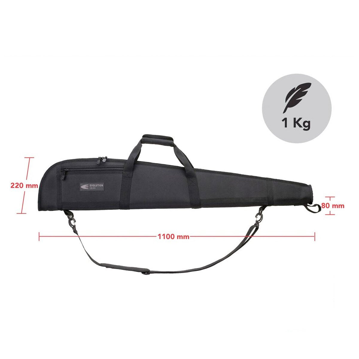 Evolution Gear 44 Inch Shotgun Soft Case Bag with 1680D Tough Fabric Black Tactical Distributors Ltd New Zealand