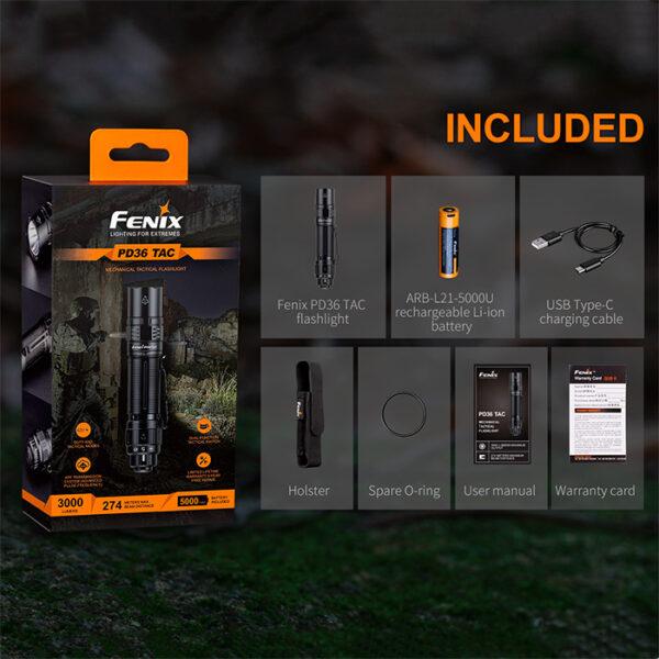 Fenix PD36 TAC 3000 Lumen Flashlight Tactical Distributors Ltd New Zealand