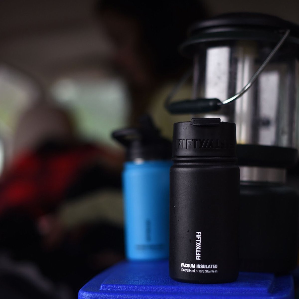 Fifty Fifty 12oz Wide Mouth with Flip Lid Vacuum Insulated Bottle Matte Black Tactical Distributors Ltd New Zealand