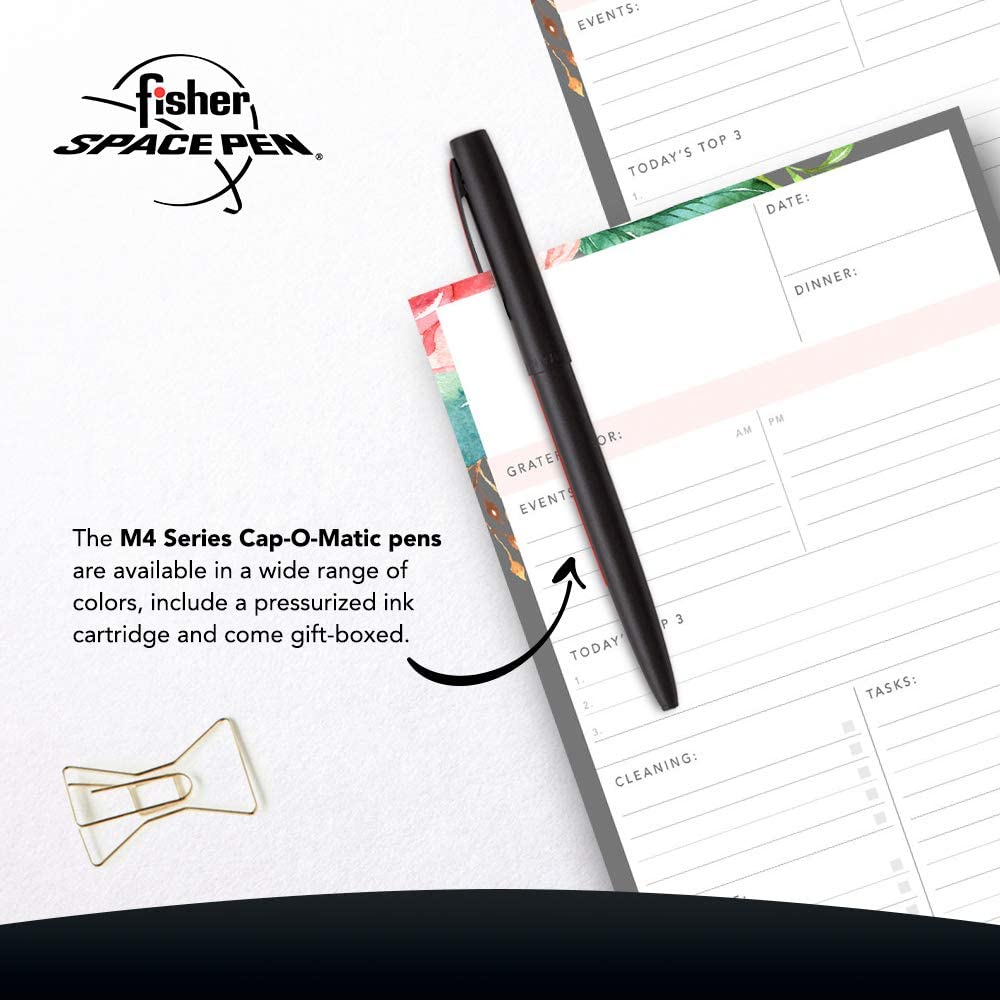 Fisher Space Pen M4BFFR Matte Black Red Line Firefighter Cap-O-Matic Space Pen Tactical Distributors Ltd New Zealand