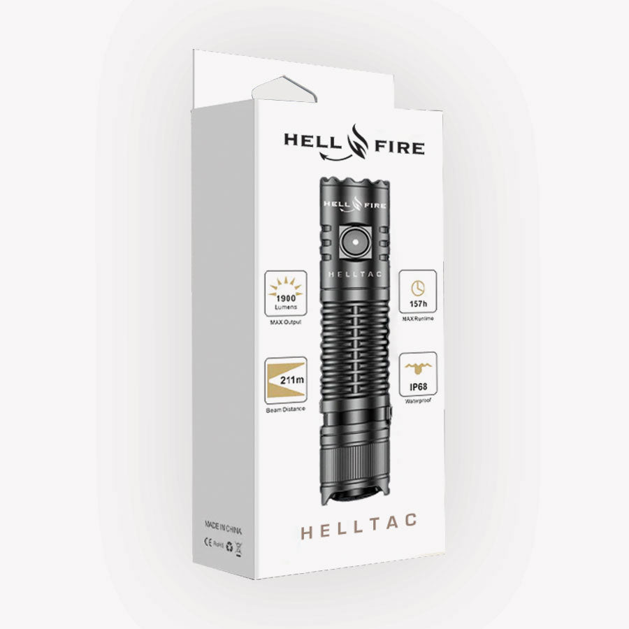 Hellfire Helltac 1900 Lumens Rechargeable Tactical Flashlight Tactical Distributors Ltd New Zealand