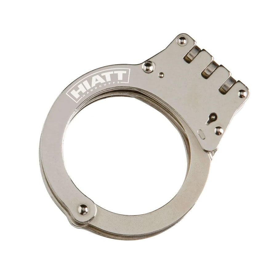 Hiatt Oversized Steel Hinge Handcuffs Nickel Tactical Distributors Ltd New Zealand