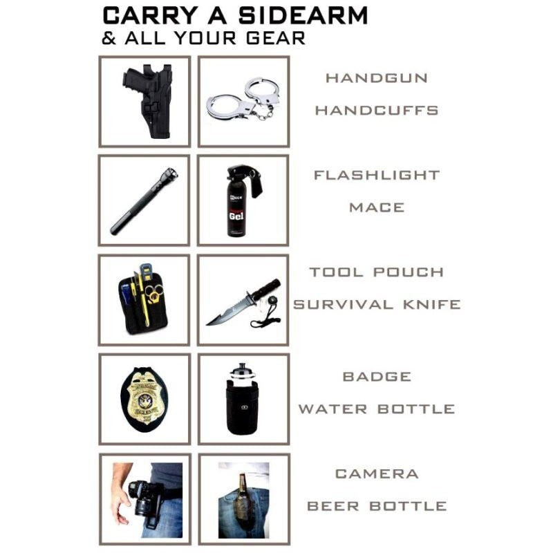 KORE Essentials Leather 1.5" Gun Belt Black with X3 Gunmetal Buckle Tactical Distributors Ltd New Zealand