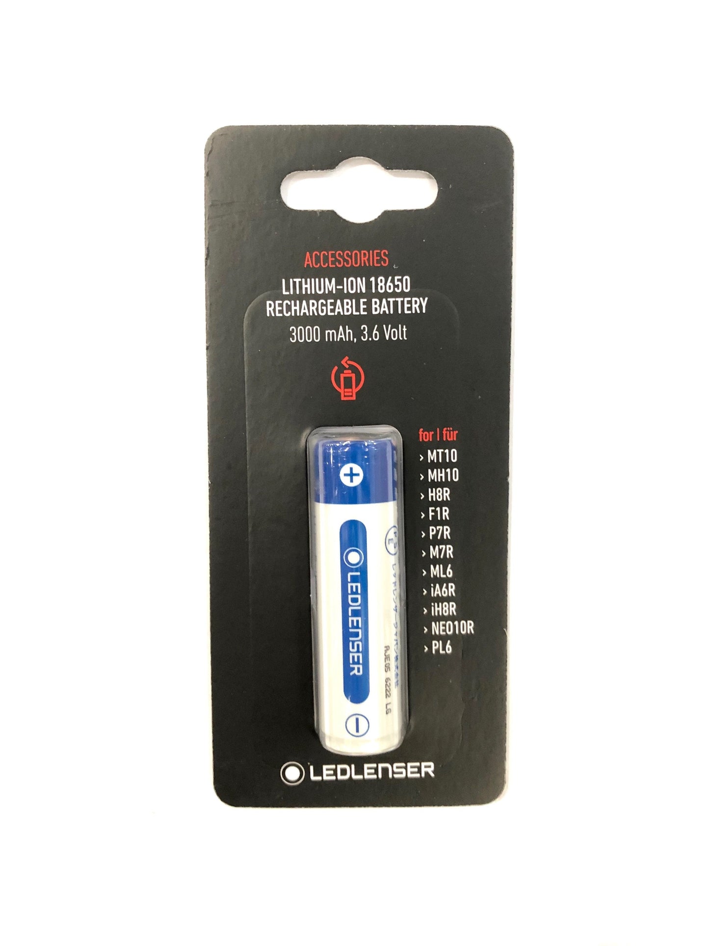 Ledlenser 18650 3000mAh Rechargeable Battery For M7R, M7RX, X7R, F1R, P7R,MT10,MH10 and H8R Led Torches Tactical Distributors Ltd New Zealand