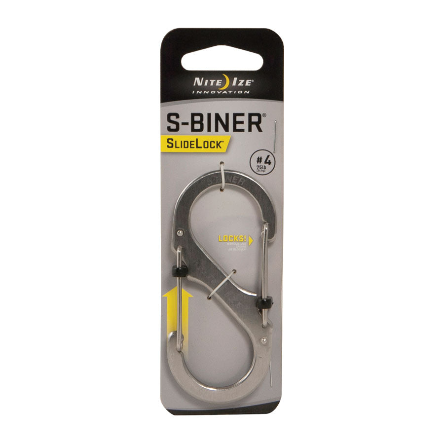 Nite-Ize S-Biner SlideLock #4 Steel Black Stainless Tactical Distributors Ltd New Zealand