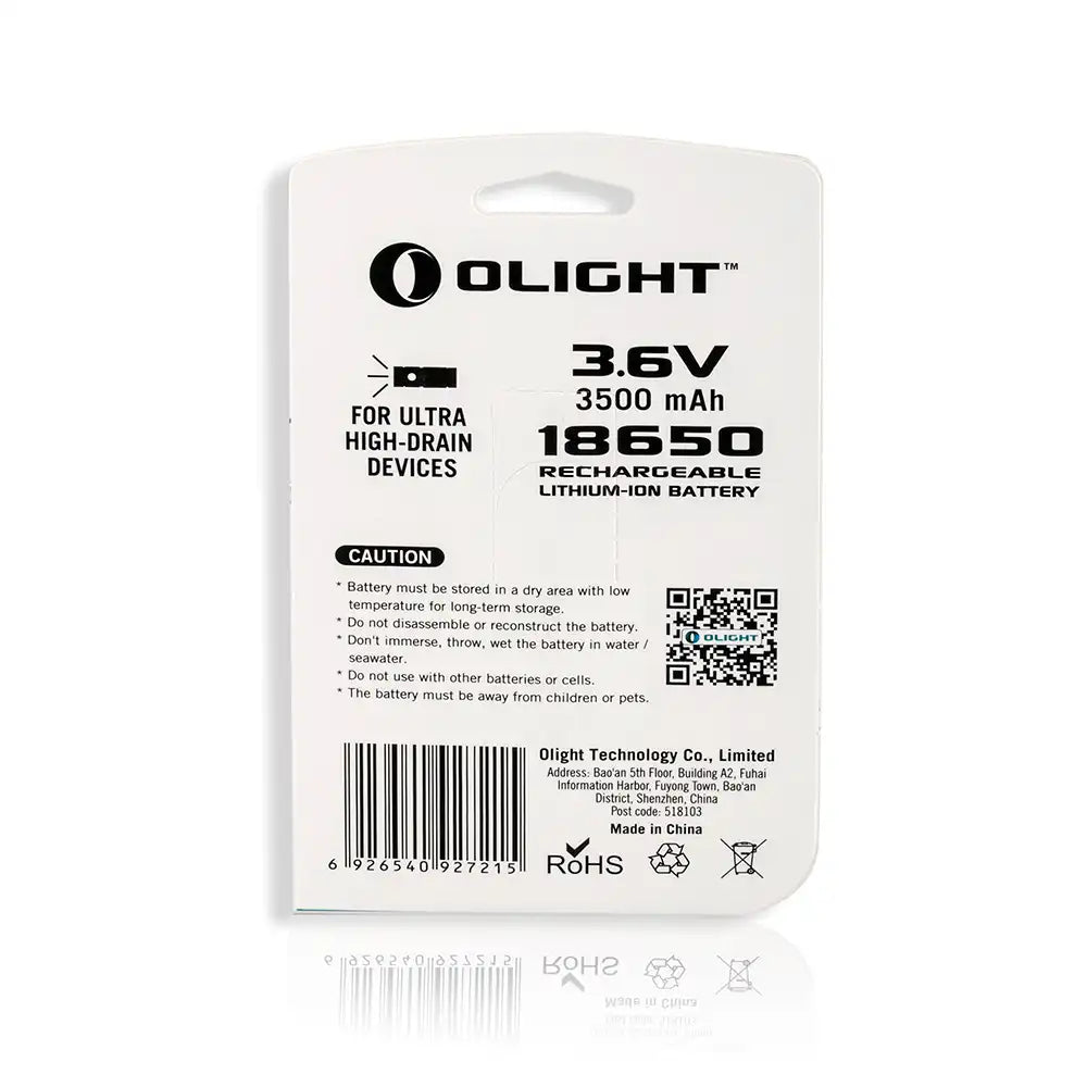 Olight 3500mAh 18650 protected Li-ion rechargeable battery ORB-186S35 Tactical Distributors Ltd New Zealand