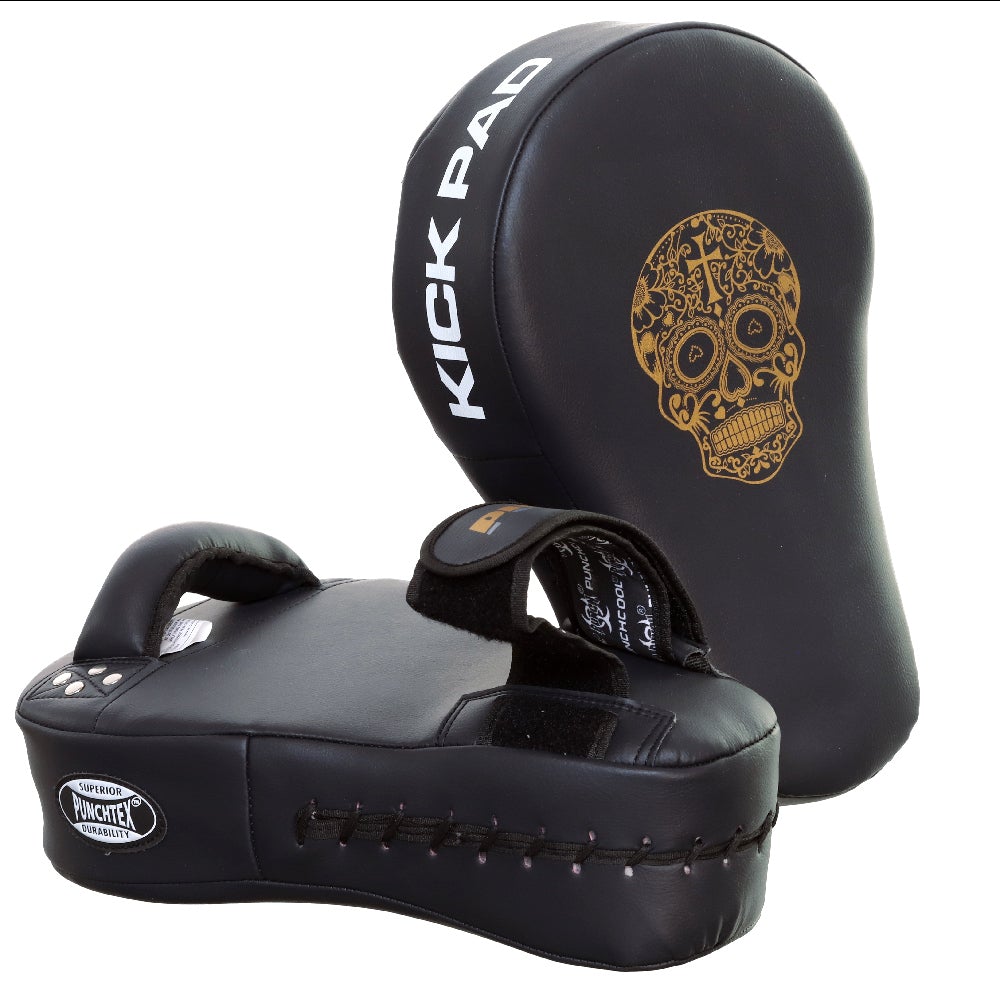 Punch Equipment COLLECTORS ITEM Gold Skull Urban Thai Kick Pads Tactical Distributors Ltd New Zealand