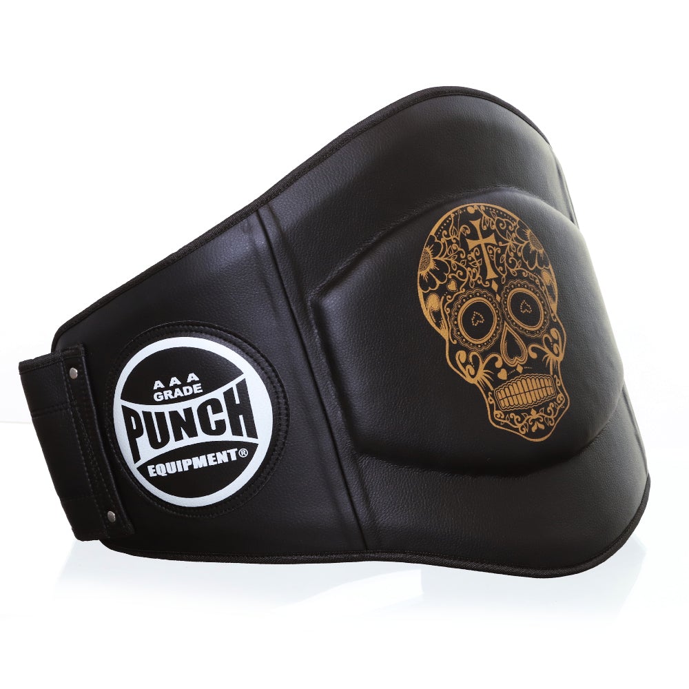 Punch Equipment COLLECTORS ITEM Trophy Getters Gold Skull Boxing Belly Pad Tactical Distributors Ltd New Zealand