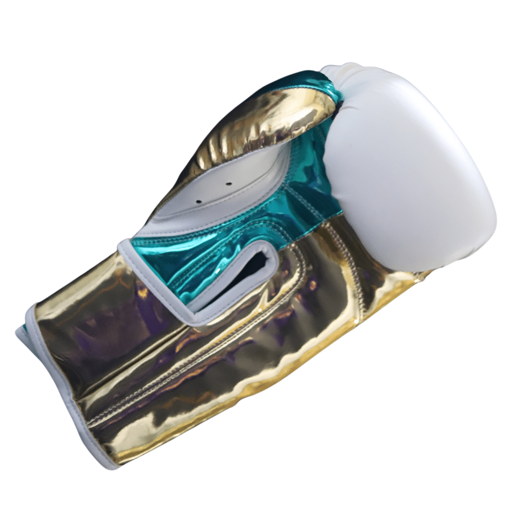 Punch Equipment METALLIC URBAN BOXING GLOVES – WHITE / GREEN / GOLD Tactical Distributors Ltd New Zealand