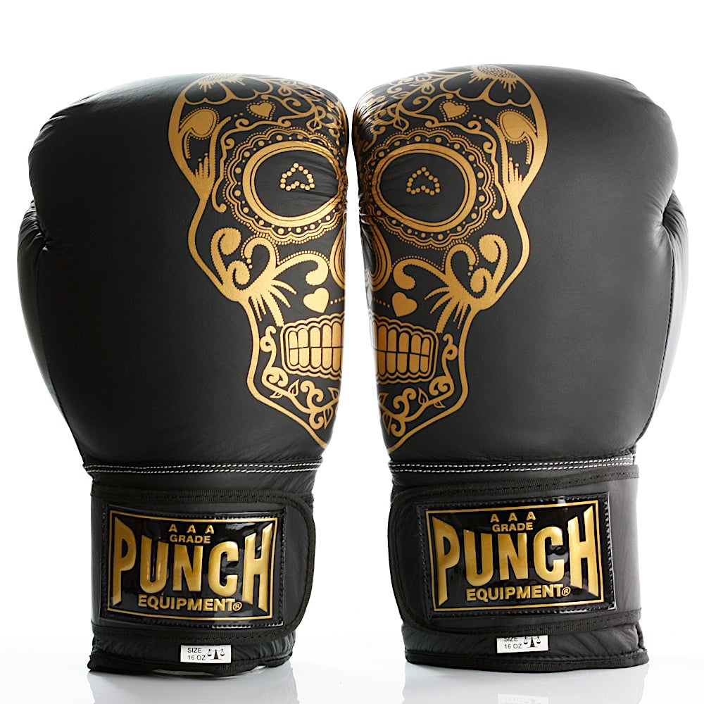 Punch Equipment Trophy Getters Gold Skull Commercial Boxing Gloves Tactical Distributors Ltd New Zealand