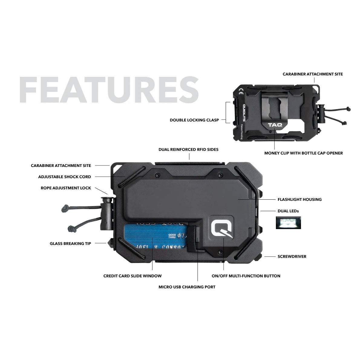 Quiqlite TAQ Wallet Blue Tactical Distributors Ltd New Zealand