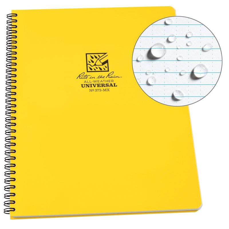 Rite in the Rain 373-MX Side Spiral Notebook Universal Yellow Tactical Distributors Ltd New Zealand