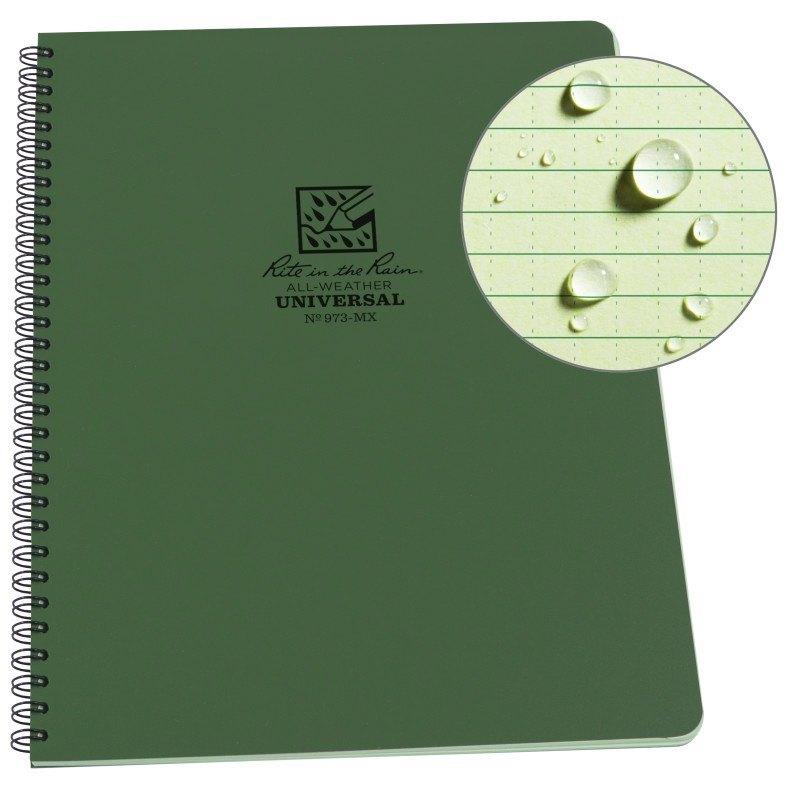 Rite in the Rain 973-MX Side Spiral Notebook Universal Green Tactical Distributors Ltd New Zealand