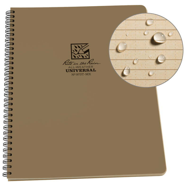 Rite in the Rain 973T-MX Side Spiral Notebook Universal Tan Tactical Distributors Ltd New Zealand