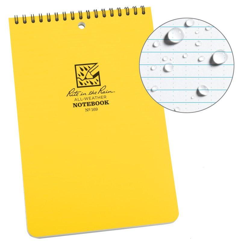 Rite in the Rain No169 Top Spiral 6x9 Notebook Yellow Tactical Distributors Ltd New Zealand