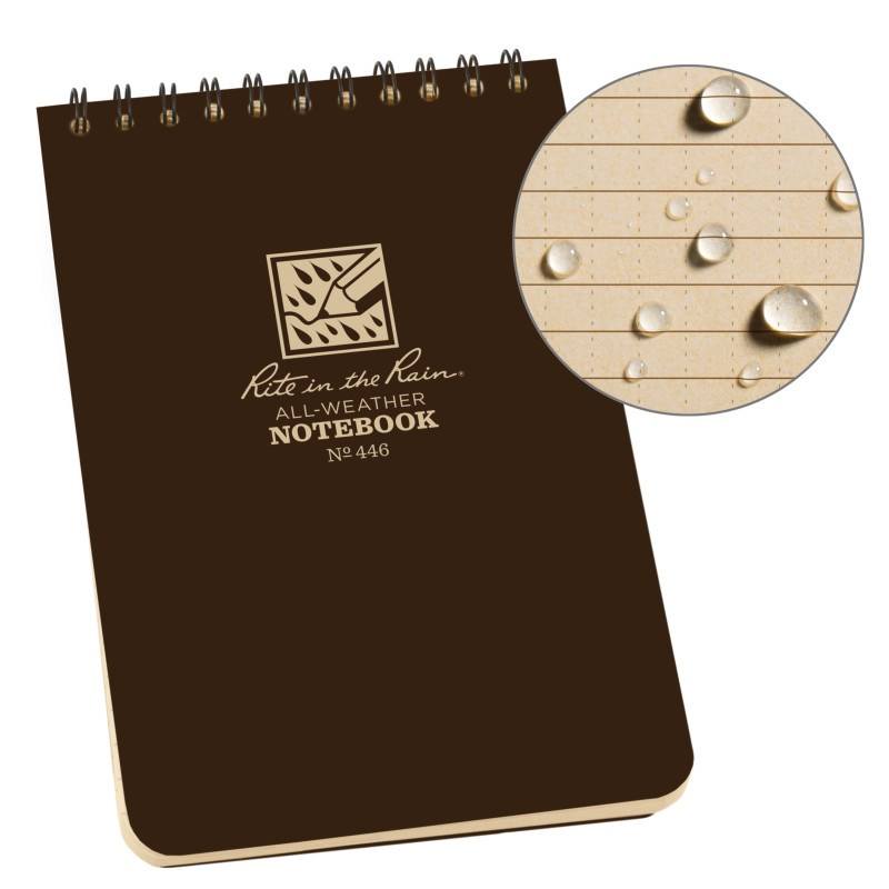 Rite in the Rain No446 Top Spiral 4x6 Notebook Universal Brown Tactical Distributors Ltd New Zealand