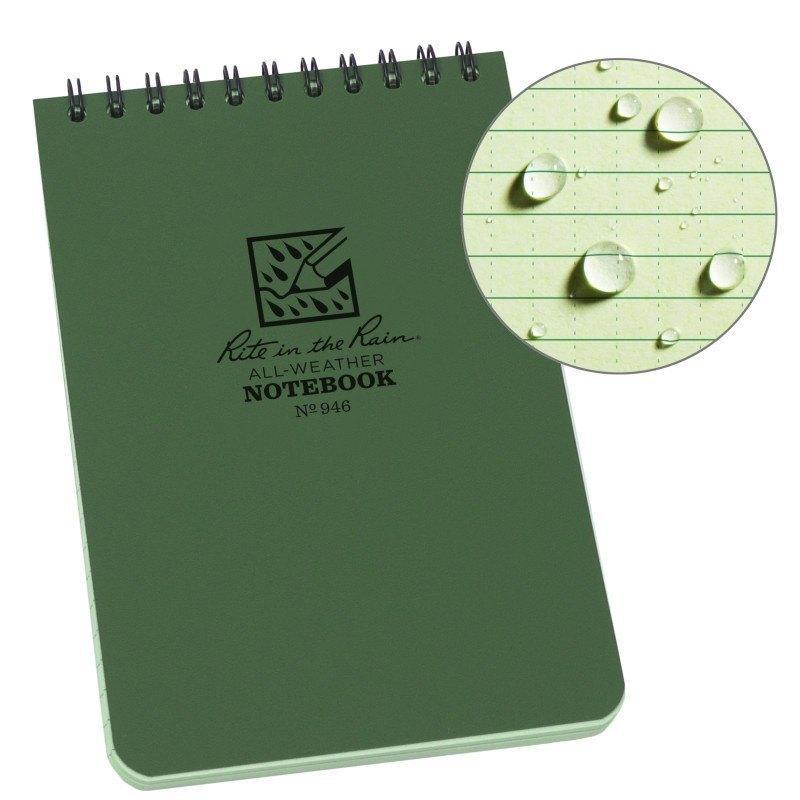 Rite in the Rain No946 Top Spiral 4x6 Notebook Universal Green Tactical Distributors Ltd New Zealand