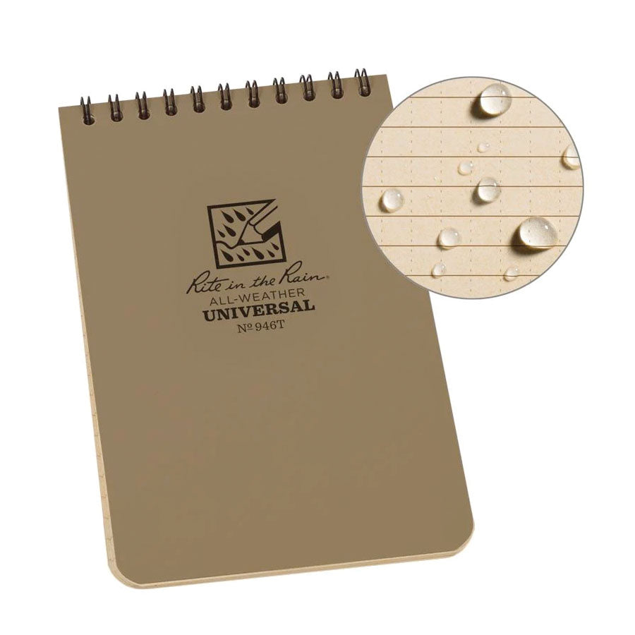 Rite in the Rain No946T Top Spiral 4x6 Notebook Universal Tan Tactical Distributors Ltd New Zealand