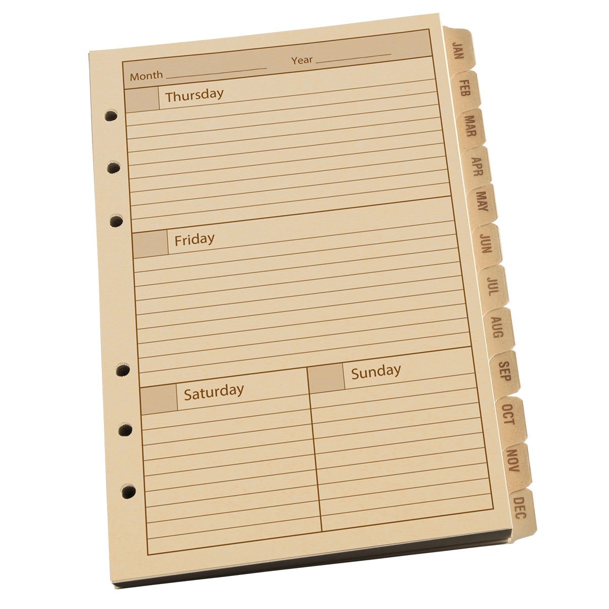 Rite in the Rain Standard Weekly Planner Refill 4.625" x 7" with 6 Hole Punch Tan 1 Year Tactical Distributors Ltd New Zealand