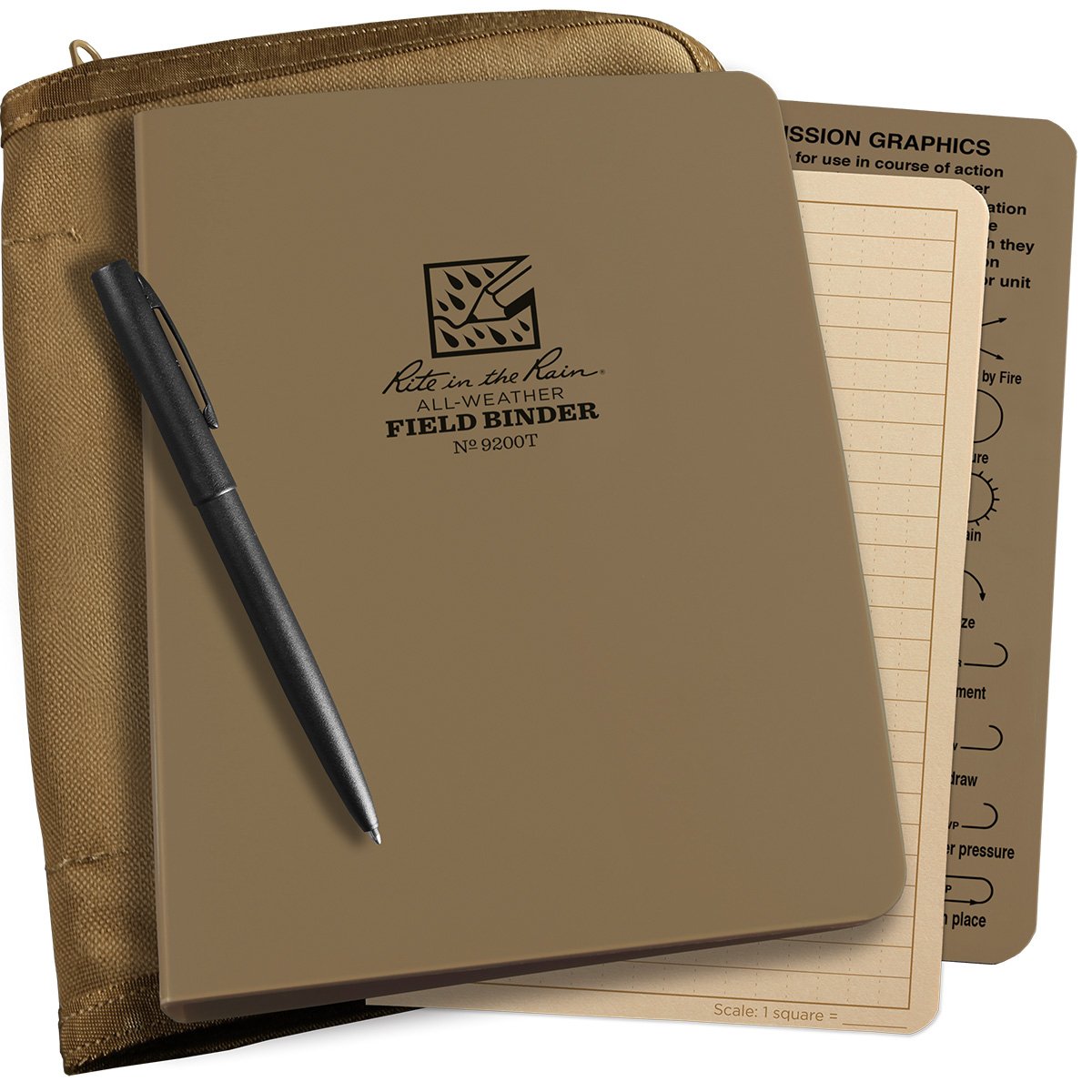 Rite in the Rain Tactical Ring Binder Kit 8.875 x 6.75 Universal Tan Binder / Tan Cordura Cover Tactical Distributors Ltd New Zealand