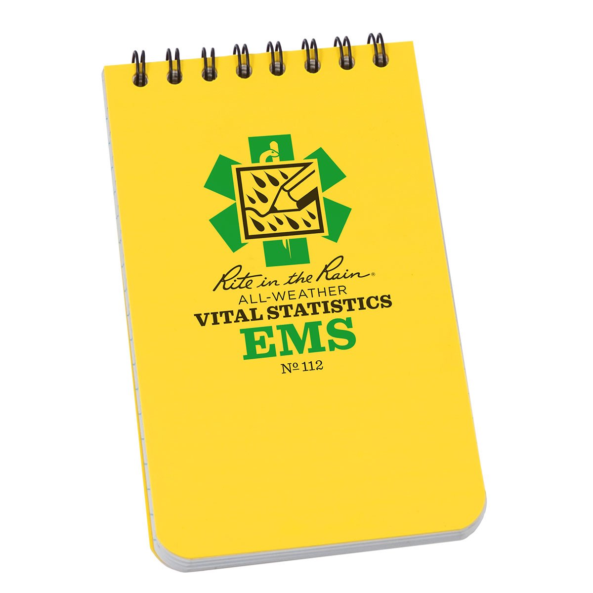 Rite in the Rain Top Spiral 3 x 5 Emergency Medical Services Polydura Notebook Vital Statistics Form/Notes Yellow Tactical Distributors Ltd New Zealand
