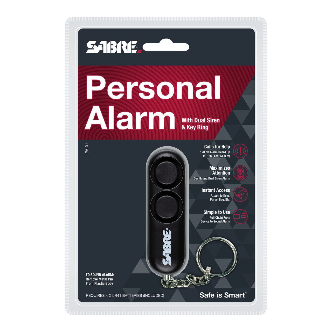 SABRE Personal Alarm with Key Ring Black Tactical Distributors Ltd New Zealand