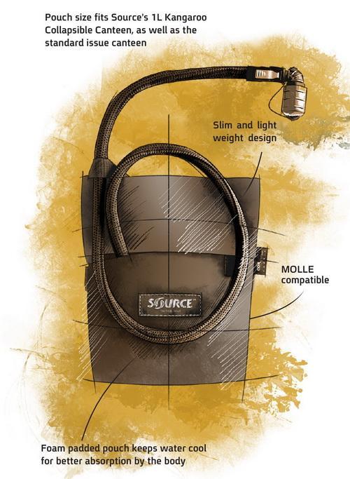 Source Tactical Kangaroo 1L With Pouch Collapsible Canteen Hydration System Tactical Distributors Ltd New Zealand