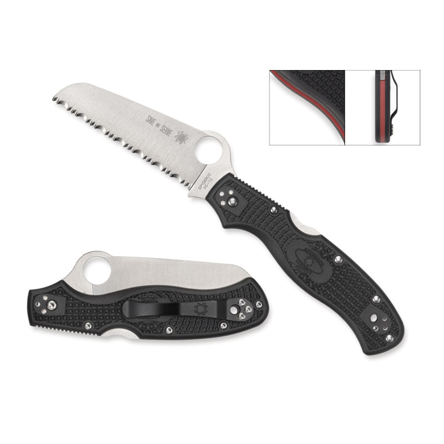 Spyderco Rescue 3 Lightweight Thin Red Line - SpyderEdge Tactical Distributors Ltd New Zealand