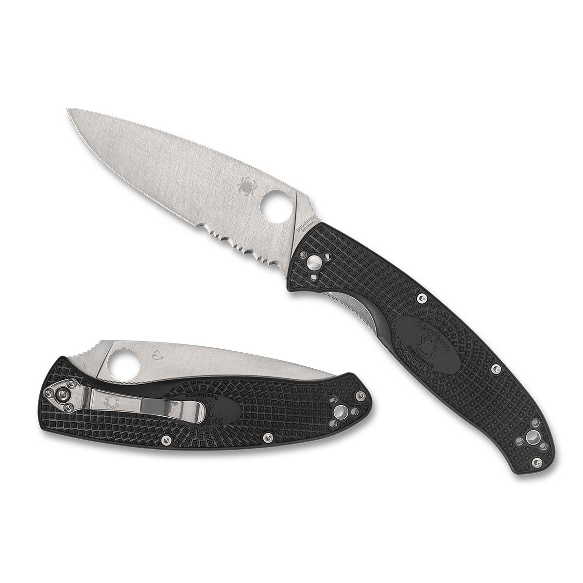 Spyderco Resilience Lightweight Black Silver Combo Blade Tactical Distributors Ltd New Zealand