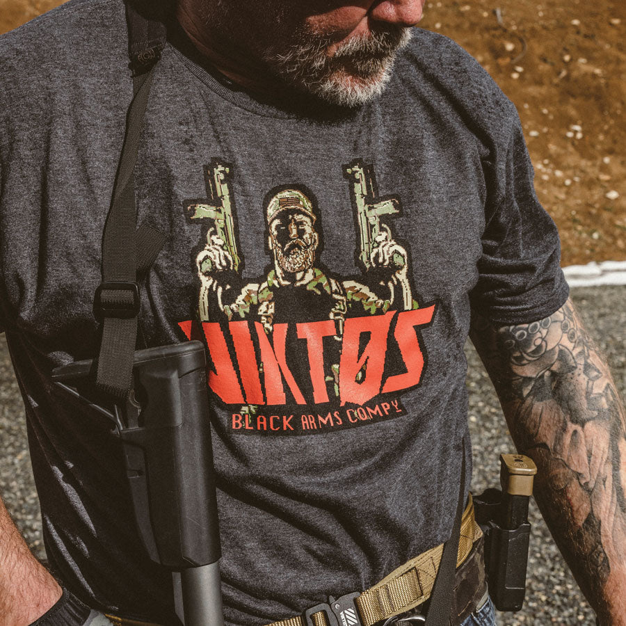 VIKTOS 8BIT OPERATOR Tee Charcoal Heather Tactical Distributors Ltd New Zealand