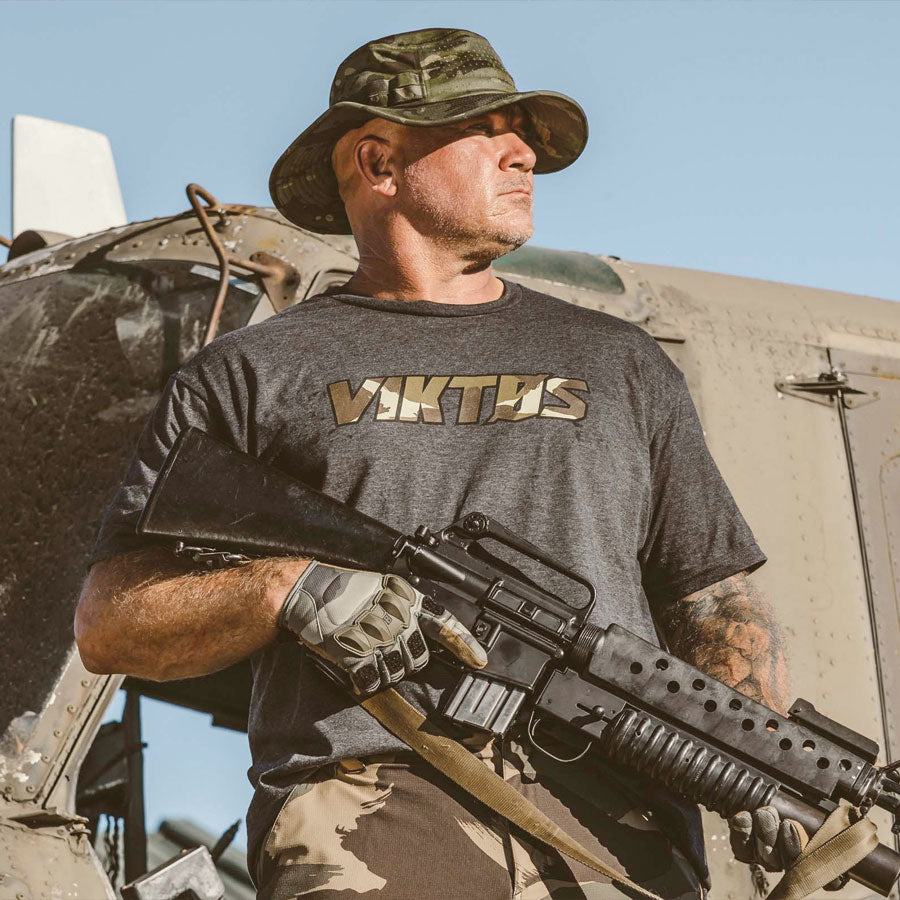 VIKTOS Brushstroke Tee Charcoal Heather Tactical Distributors Ltd New Zealand