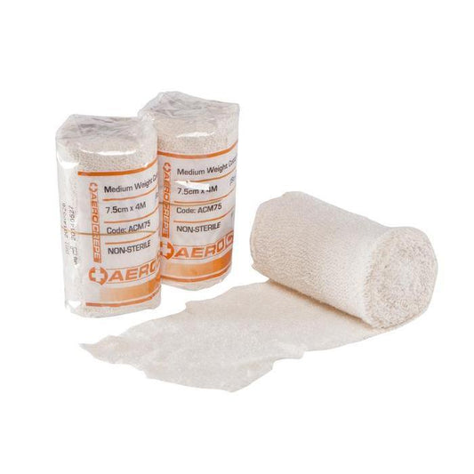 Warrior Medical FastAid Crepe Bandages Pack of 12 Medium Weight - 7.5cm - White Tactical Distributors Ltd New Zealand