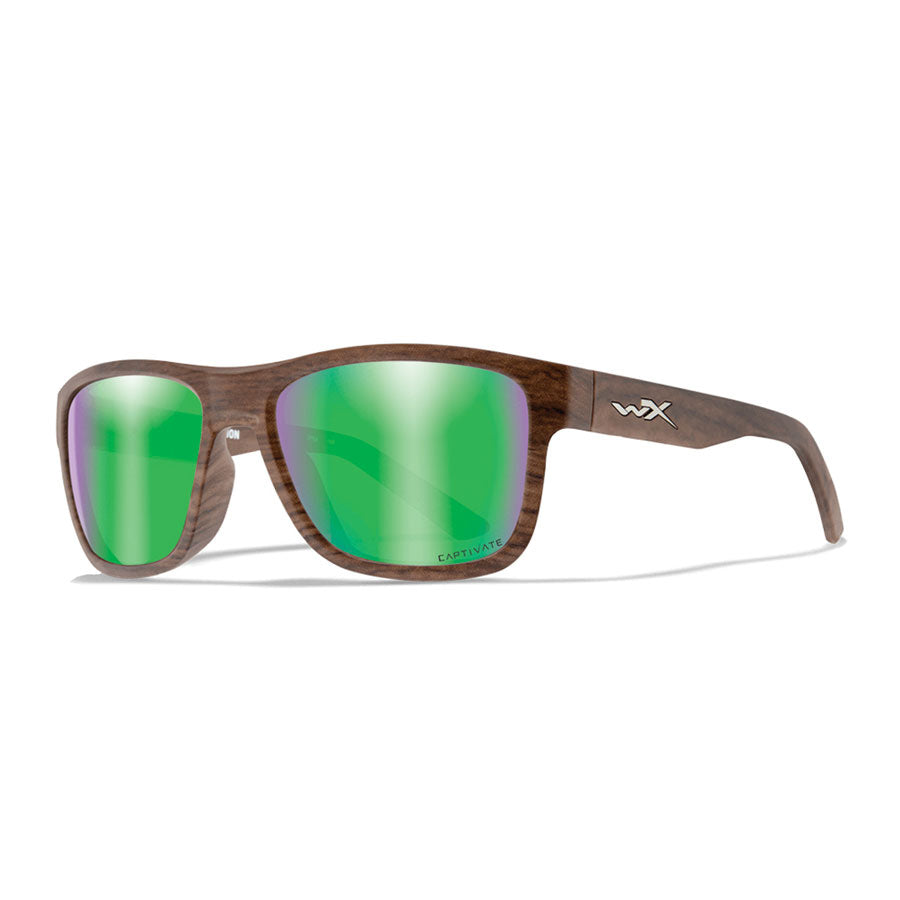 Wiley X Ovation Captivate Polarised Green Mirror Lens w/ Matte Woodgrain Frame Tactical Distributors Ltd New Zealand