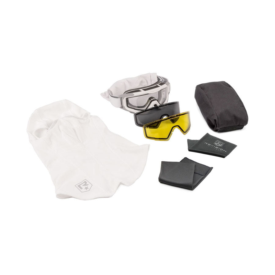 Revision SnowHawk Goggle System 3 Lens Yellow Kit with Alpine Balaclava
