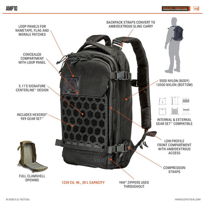 Tactical AMP10 20L Backpack Tungsten – Tactical Distributors