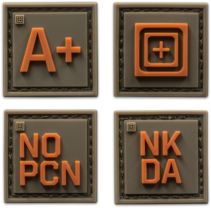 5.11 Tactical Blood Type Patch Kit A Pos Tactical Distributors Ltd New Zealand