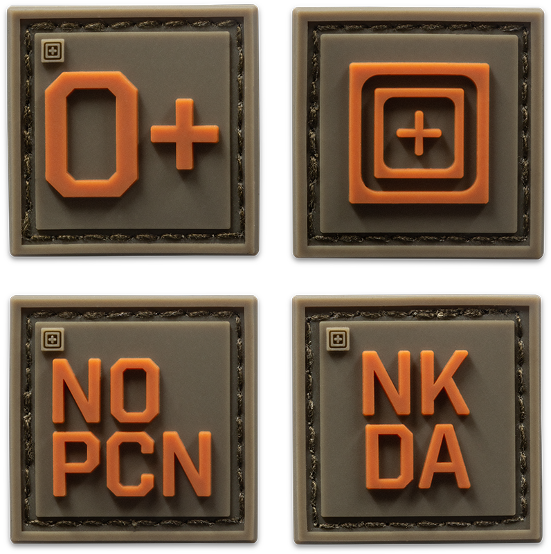 5.11 Tactical Blood Type Patch Kit O Pos Tactical Distributors Ltd New Zealand