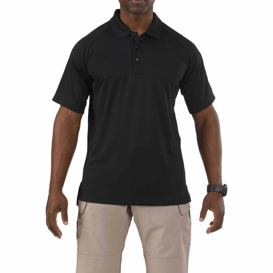 5.11 Tactical Performance Short Sleeve Polo Black Short Sleeve Polos 5.11 Tactical Extra Small Tactical Gear Supplier Tactical Distributors Australia