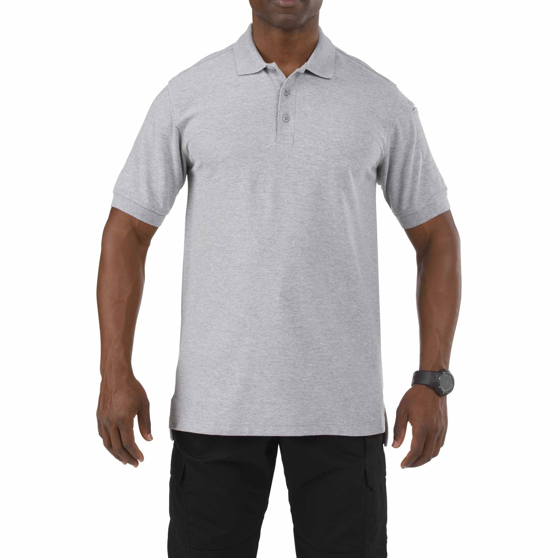 5.11 Tactical Professional Short Sleeve Polo Shirt Heather Grey Tactical Distributors Ltd New Zealand
