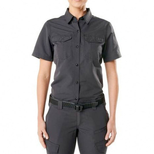 5.11 Tactical Womens Fast Tac Short Sleeve Shirt Short Sleeve Shirts 5.11 Tactical Charcoal Medium Tactical Gear Supplier Tactical Distributors Australia