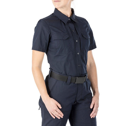 5.11 Tactical Womens Stryke Short Sleeve Shirt Dark Navy Short Sleeve Shirts 5.11 Tactical Tactical Gear Supplier Tactical Distributors Australia