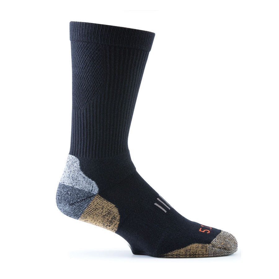 5.11 Tactical Year Round Crew Sock Black Small / Medium Tactical Distributors Ltd New Zealand