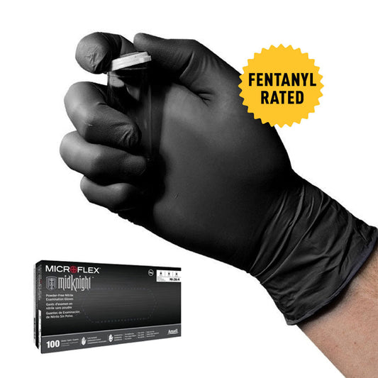 Arrowhead Forensics Midknight Nitrile Gloves Large 100/box