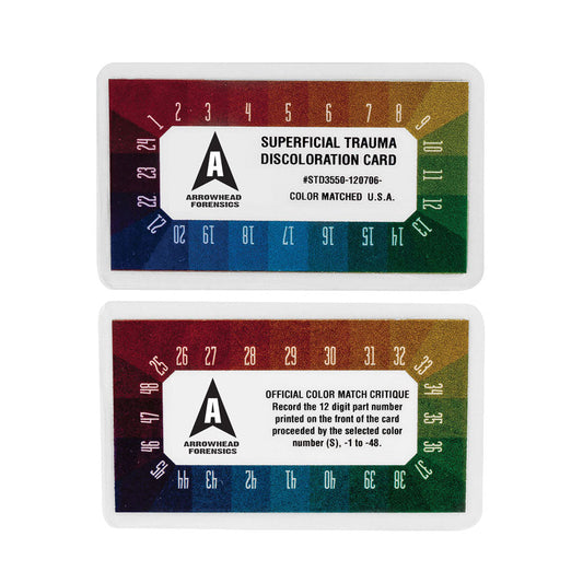 Arrowhead Forensics Superficial Trauma Discoloration Cards - 2.25” x 3.75” Card 2