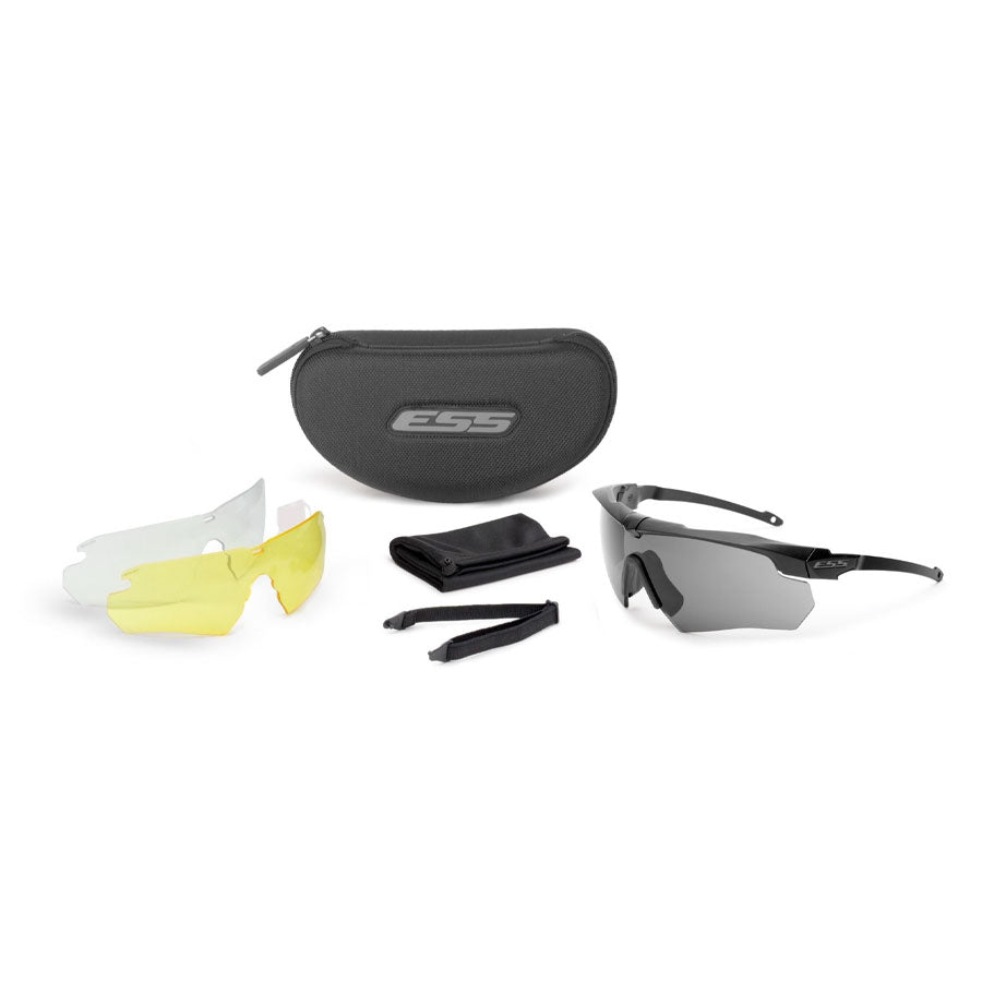 ESS Eye Safety Systems Crossbow Suppressor 3 Lens Kit Black with Clear, Smoke Gray & Hi-Def Yellow