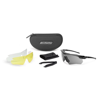 ESS Eye Safety Systems Crossbow Suppressor 3 Lens Kit Black with Clear, Smoke Gray & Hi-Def Yellow